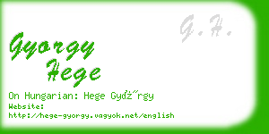 gyorgy hege business card